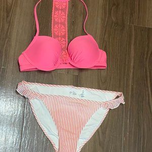 Aerie Bikini Bathing Suit- Pink- New